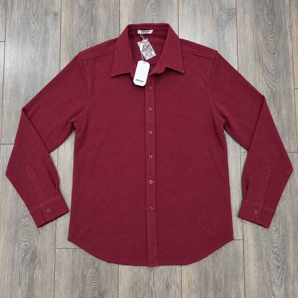 COOFANDY Men's M Burgundy Textured Long Sleeve Button Up Dress Shirt NWT